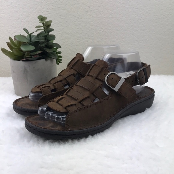 Marsh Landing Brown Leather Sandals 7M - Picture 2 of 8